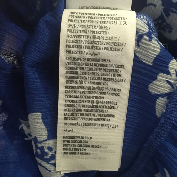 Hollister royal blue sheer floral blouse. MOVING SALE - LAST CHANCE - Picture 8 of 9